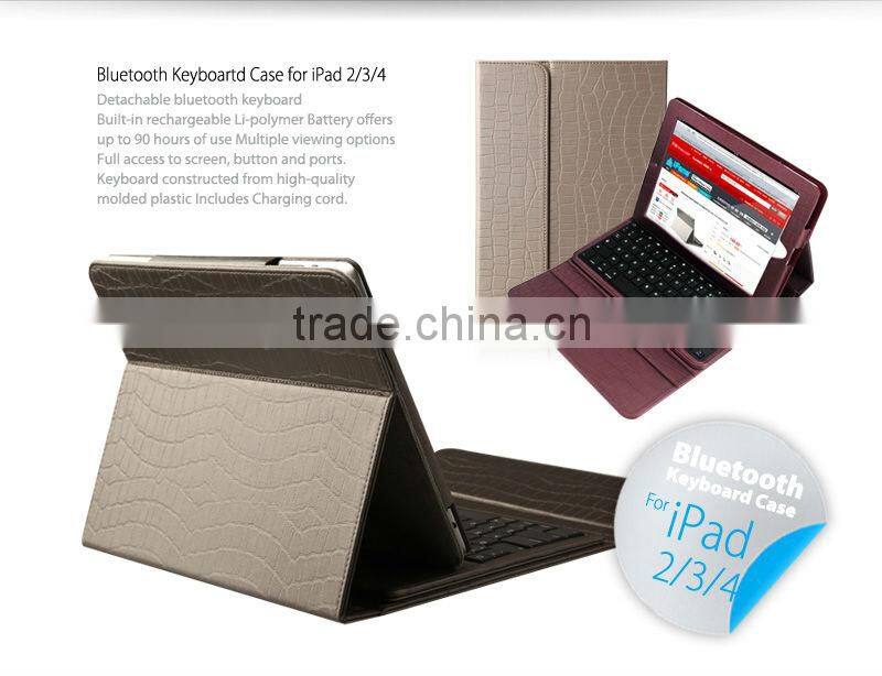 2013 New Tablet Bluetooth Keyboard with Stand Leather Cover for new iPad