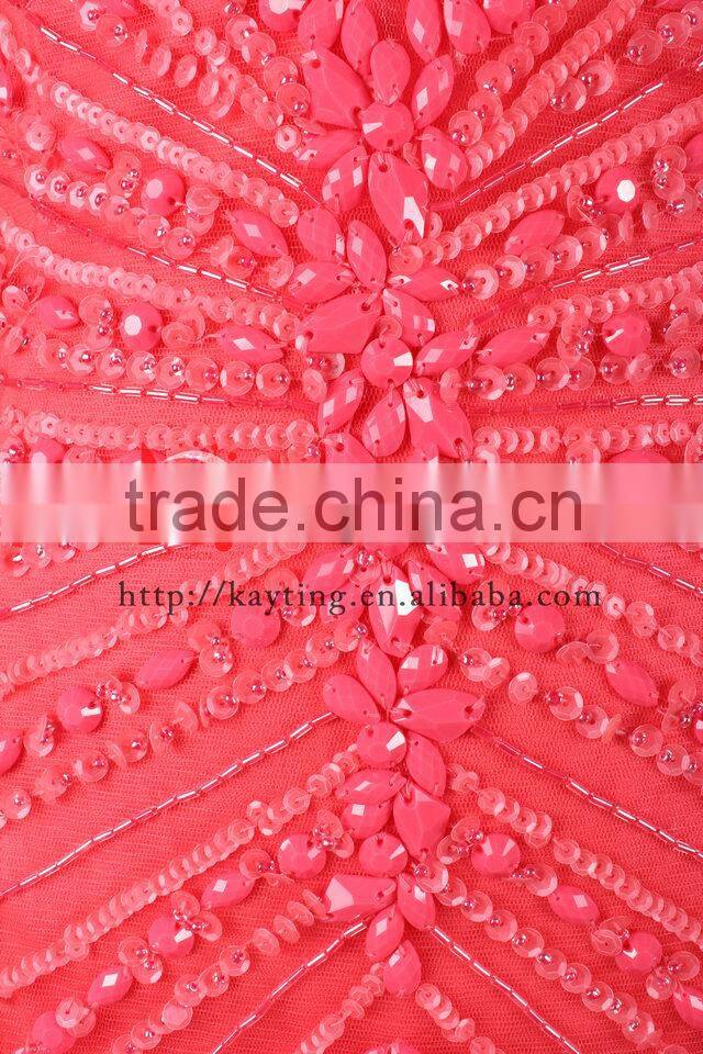 Luxurious Beads Sexy Elegant girl party wear western evening dress 2015