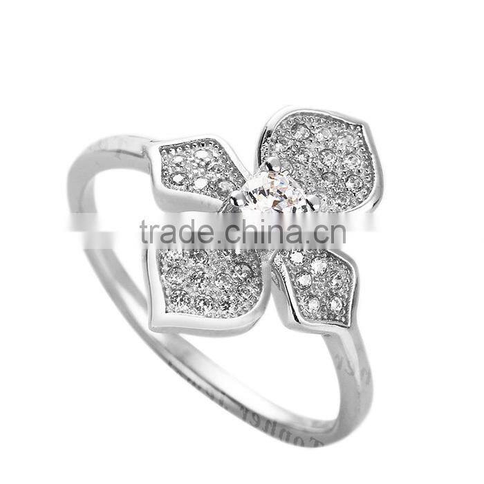 Fashion jewelry cross ring 925 silver cubic zirconia ring wholesale