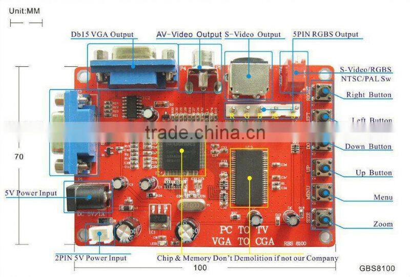 VGA to CGA Video Converter Board for Arcade Machine