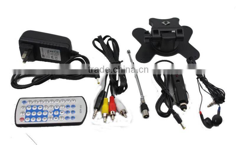 Best selling 7inch portable color television with USB/SD/FM/AV IN/AV OUT