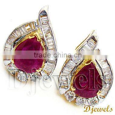Diamond Gold Earrings, Stylish Diamond Earrings, Diamond Jewellery