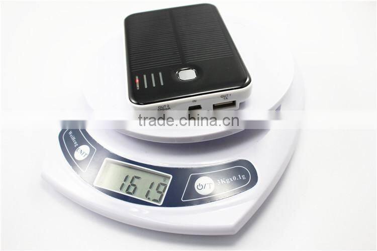 double ports 5000mah usb solar panel charger tree with micro input port