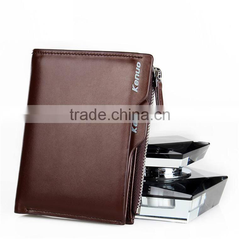 perfect design bi-fold leather men wallet for gift