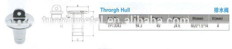 China stainless steel boat thru hull fittings ,yacht thru hull fitting,thru hull outlets with key