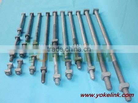 poleline hardware Hot Dip Galvanized square nut and bolt