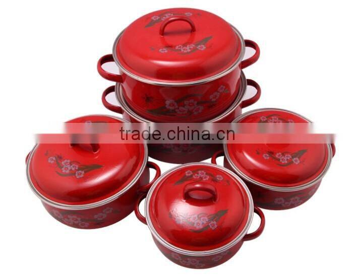 Metal fire pots nonstick iron cast enamel pot sets