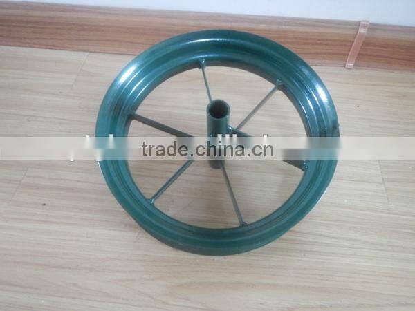Wheelbarrow metal spoke rim with long hub