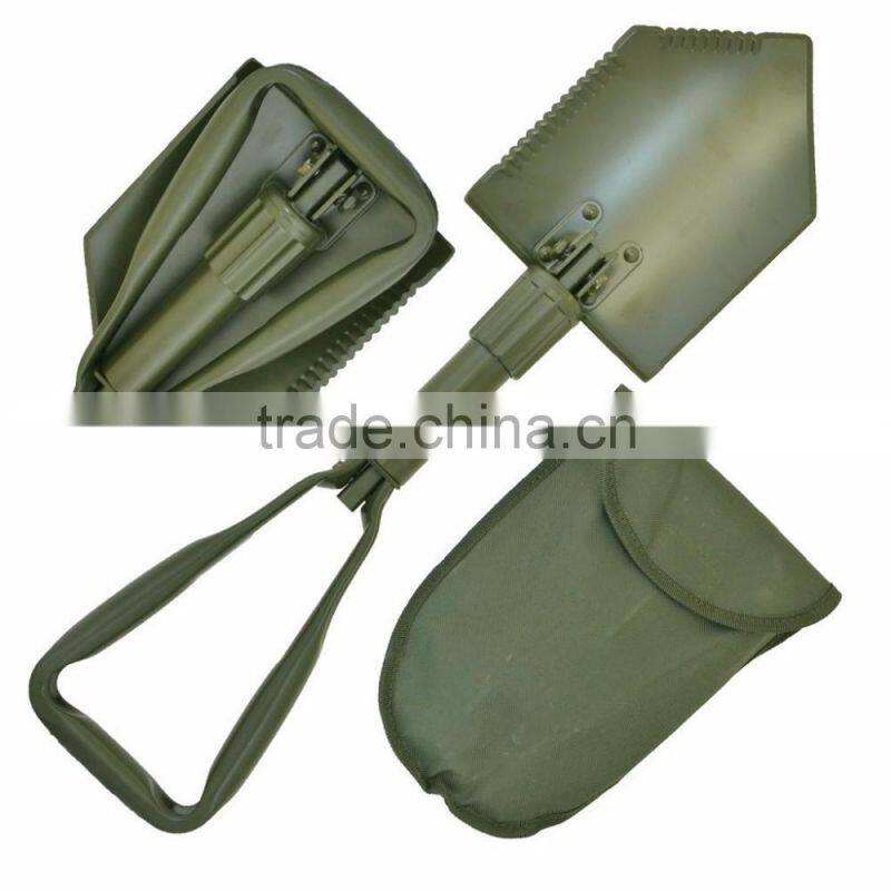 Folding Spade with Bag, Olive Green Comparable Bundeswehr / US Army Military Shovel / Field Spade