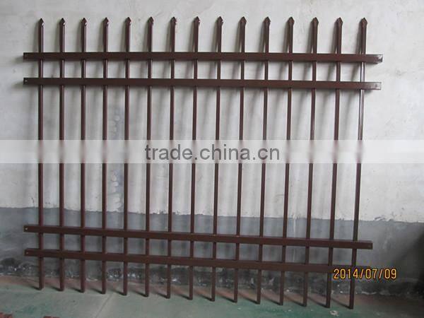 2014 hot sale powder coated square tube iron fence