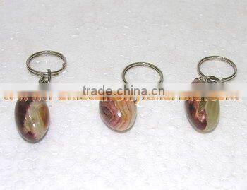 TOP PAKISTANI NATURAL STONE ONYX KEY CHAINS HANDICRAFTS