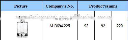 Wholesale custom made empty clear square bottle glass with quality