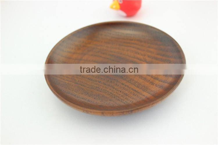 Japanese Style Dessert Plate,Wooden Sushi Dish,Round Wood Dry Fruit Plate, 10cm