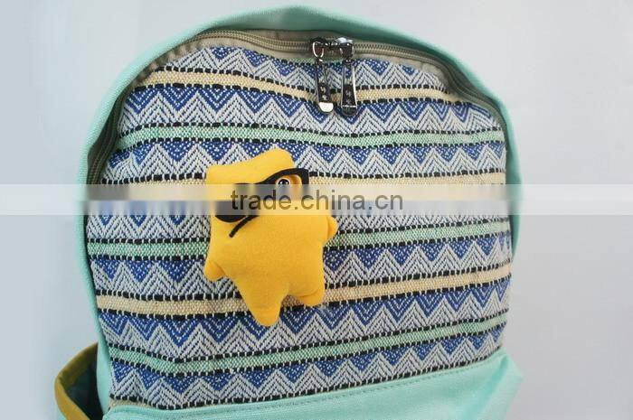 Store More Fashion Design Casual Canvas Blue Rucksack Bookbag