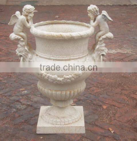Trade Assurance Cast Iron Flower Pot Metal Type antique cast iron urns