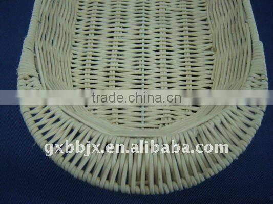 Egg shaped rattan iron frame storage oval fruit tray