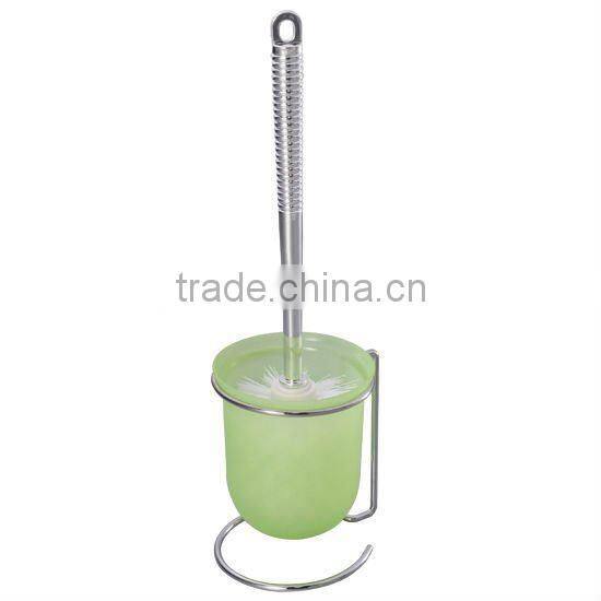 Green/White Tolit Brush with plastic holder