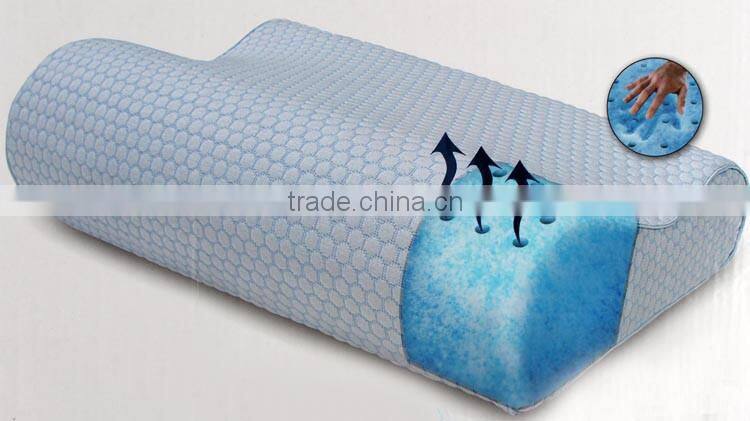 New design luxury bed pillow breathable ice silk fabric soft contour memory foam pillow