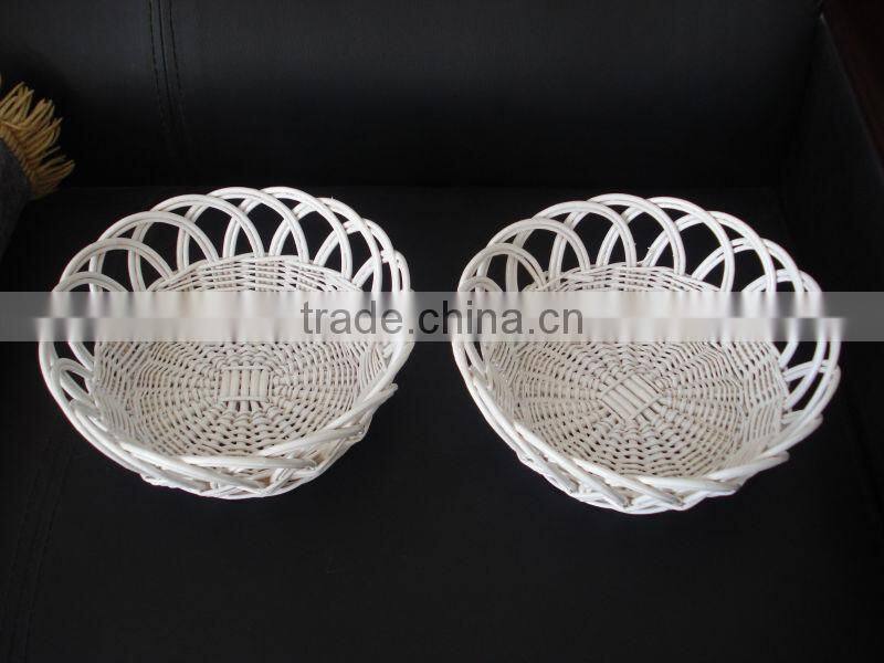 set 3 willow with lining decorative fruit basket decoration