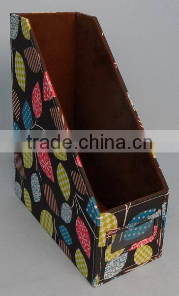 Printed Fabric Desktop Cubbyhole Document Trays File Holder