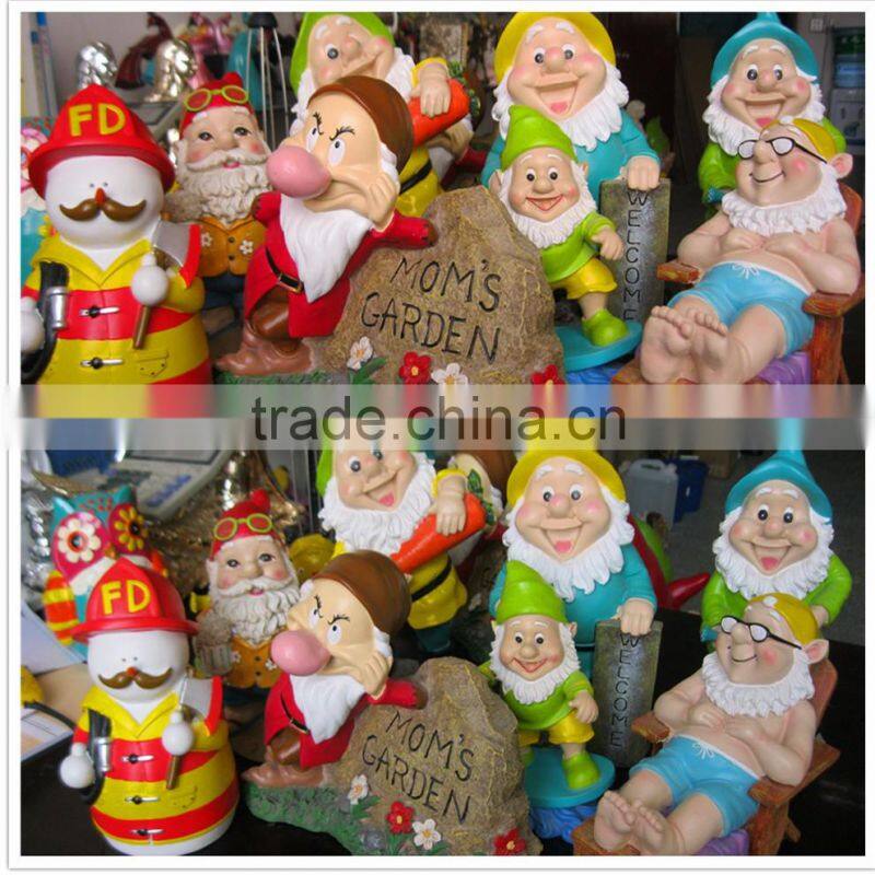 Resin garden sculpture welcome gnomes onnament for sale