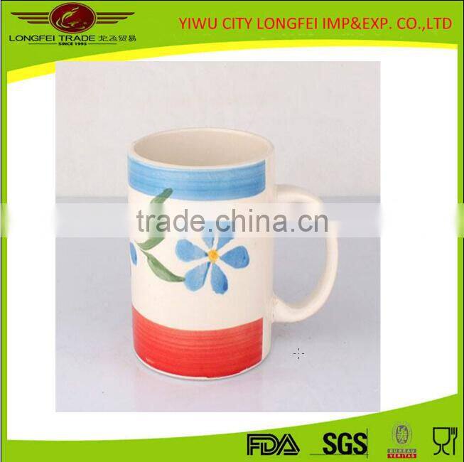 2015 New design hot selling colorful ceramic coffee cup with handle for drinking