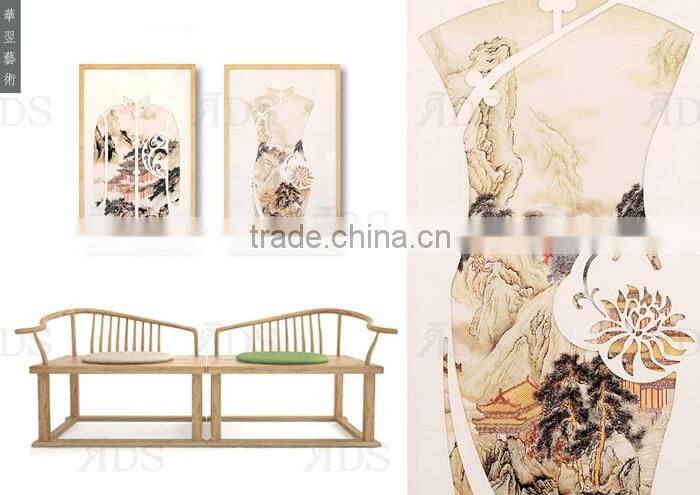 Framed Handmade Woman Figure Oil Group Painting