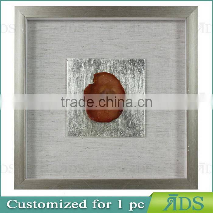 Box Picture Frames with Colorful Agate Under Glass