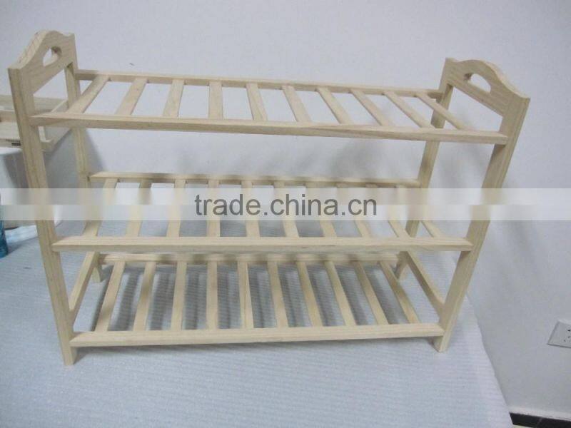 Pine wooden shoe rack