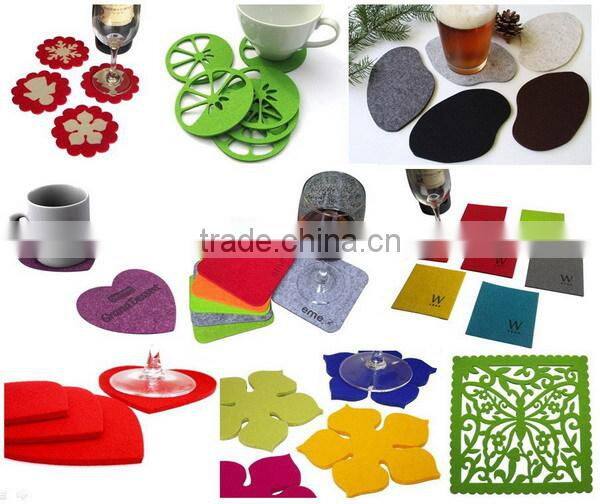 high quality new fashion custom laser cut polyester felt beer mat printing board easter rabbit design manufacturer China OEM