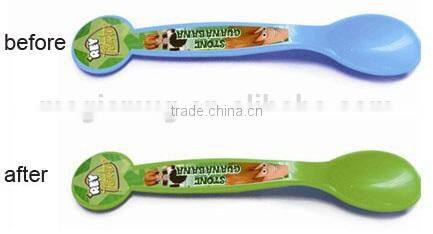 OEM Cold Color Changing Custom Plastic Spoon 9.4g 16cm Baby Spoon