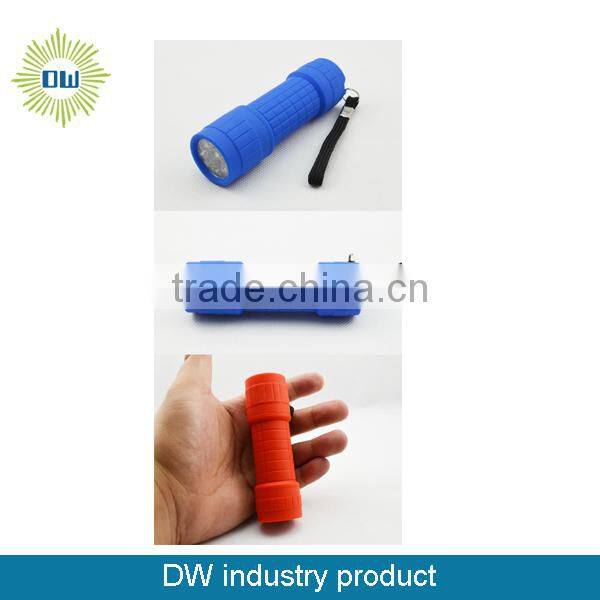 9LED plastic led round flashlight