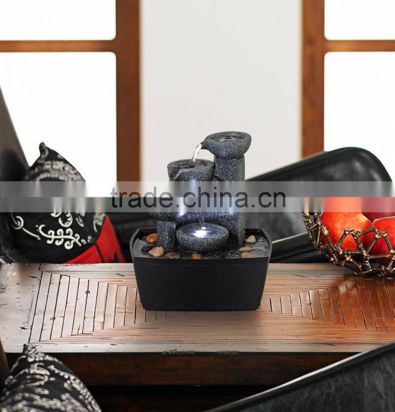 Four Tier Tabletop Fountain with LED Light