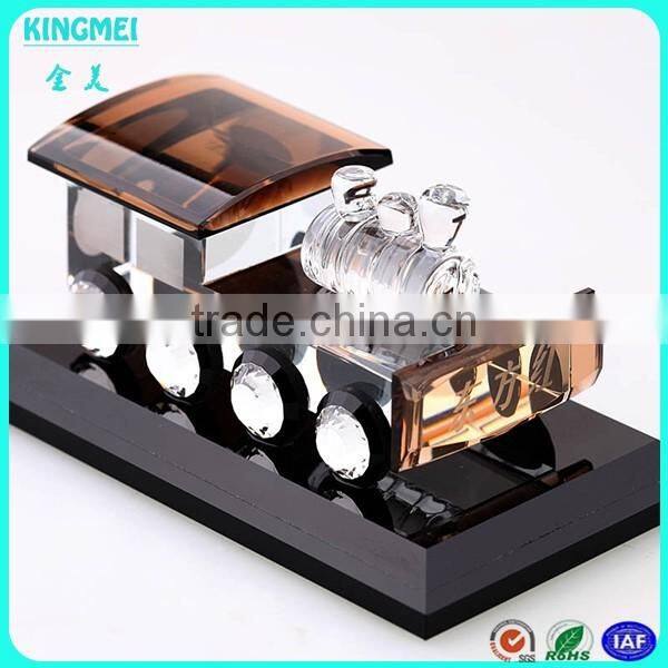 Elegant crystal glass vehicle model perfume bottle for desk decoration