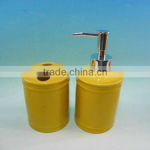 Yellow ceramic Liquid Soap Dispensers