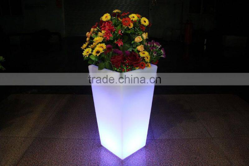 led flower pot for wedding decoration, battery powered led plastic flower pots