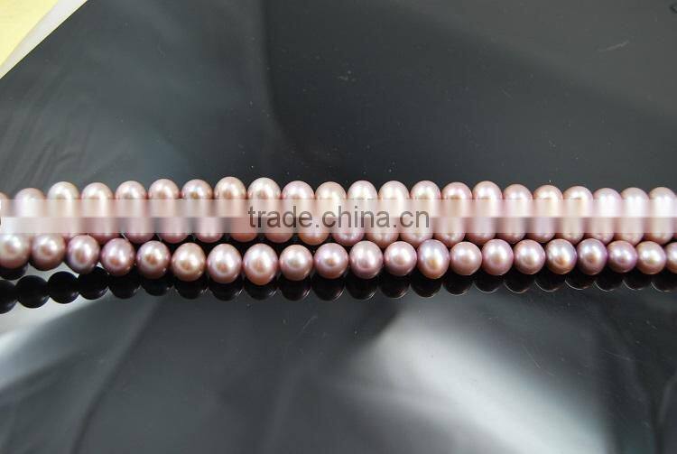 wholesale 9-10mm purple round freshwater loose pearl strand