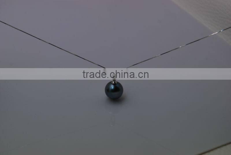 17'' 11-12mm tahitian pearl pendant peacock blue different designs pearl necklace