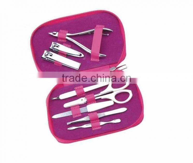Fashion Item Purple Pouch 8pcs Manicure Pedicure Tools