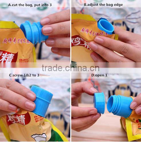 Small Bag Cap /Plastic bag sealing clip /Food storage bag cap