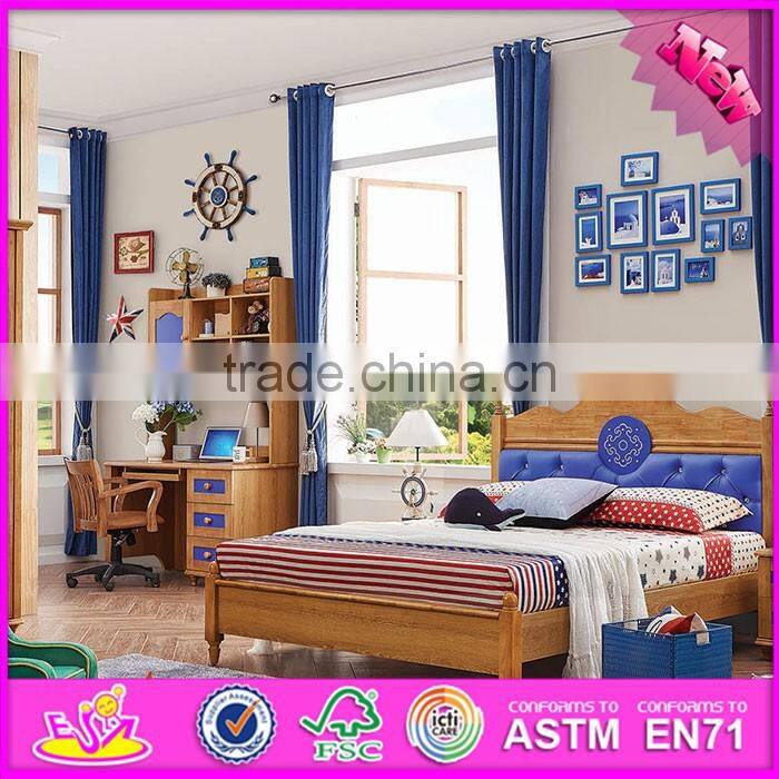 2016 wholesale fashion wooden boys bedroom furniture W08A084