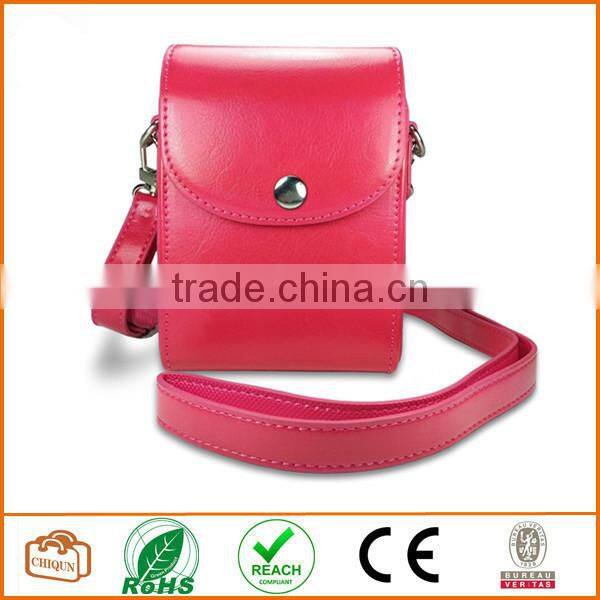 Protective Compact Case with Magnetic Closure and Strap Compatible with Digital Camera (Pink)