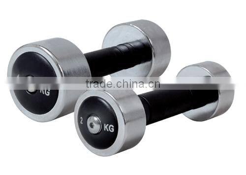 Chrome Dumbbell with black rubber