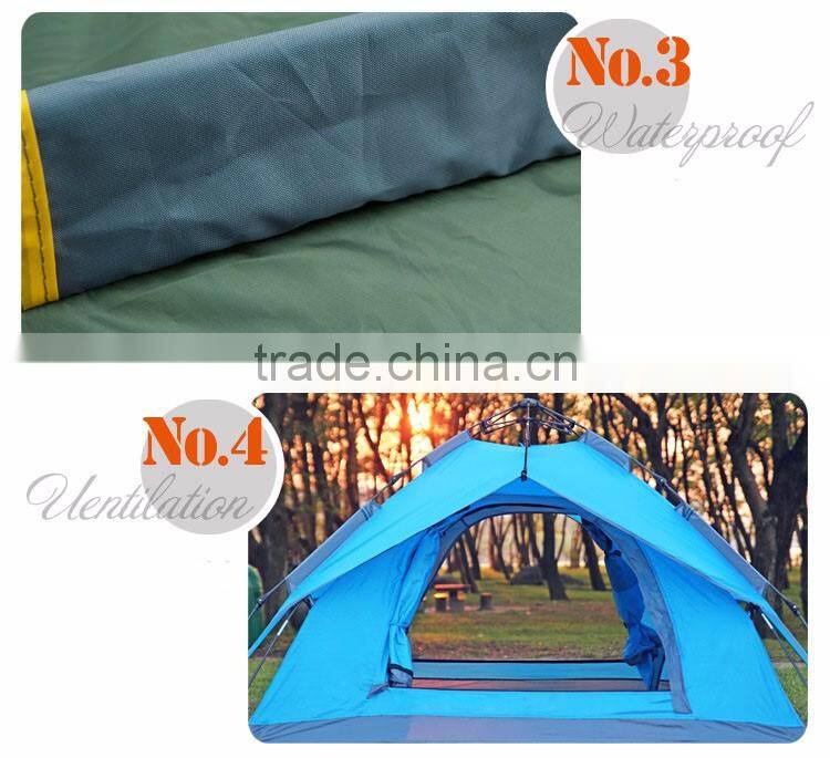 automatic style outdoor camping double layer 3-4 person family water proof tent