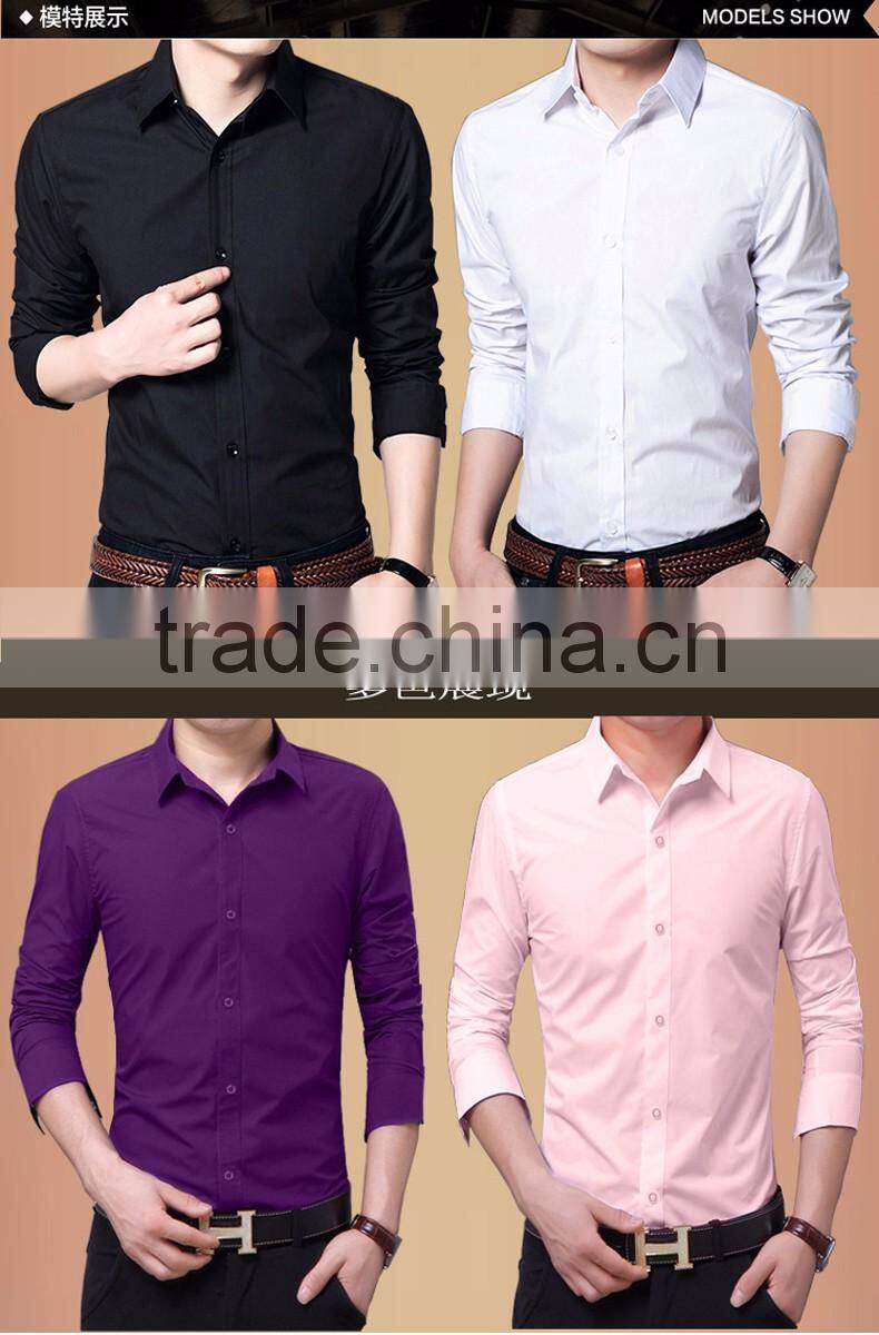 2016 new design fashion long sleeve men shirt /european men cotton blouse