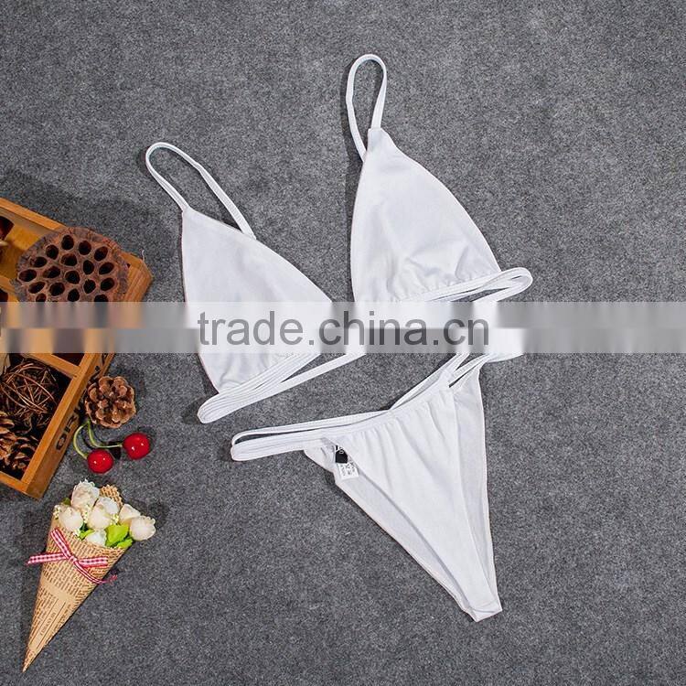 hot style pure color comfortable fashion tape bikini set