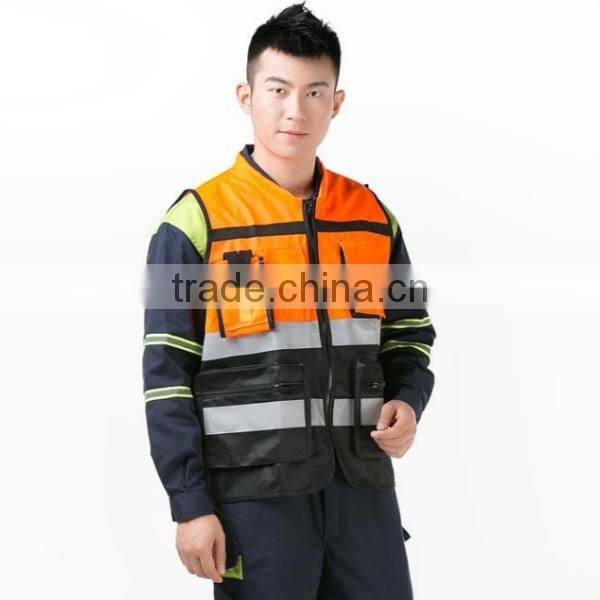 two horizontal stripe chalecos reflective traffic vest