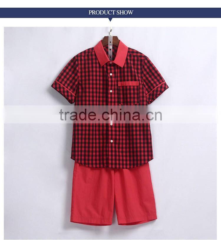 Wholesale Tailored Summer School Plaid Shirt Made Children Shirt
