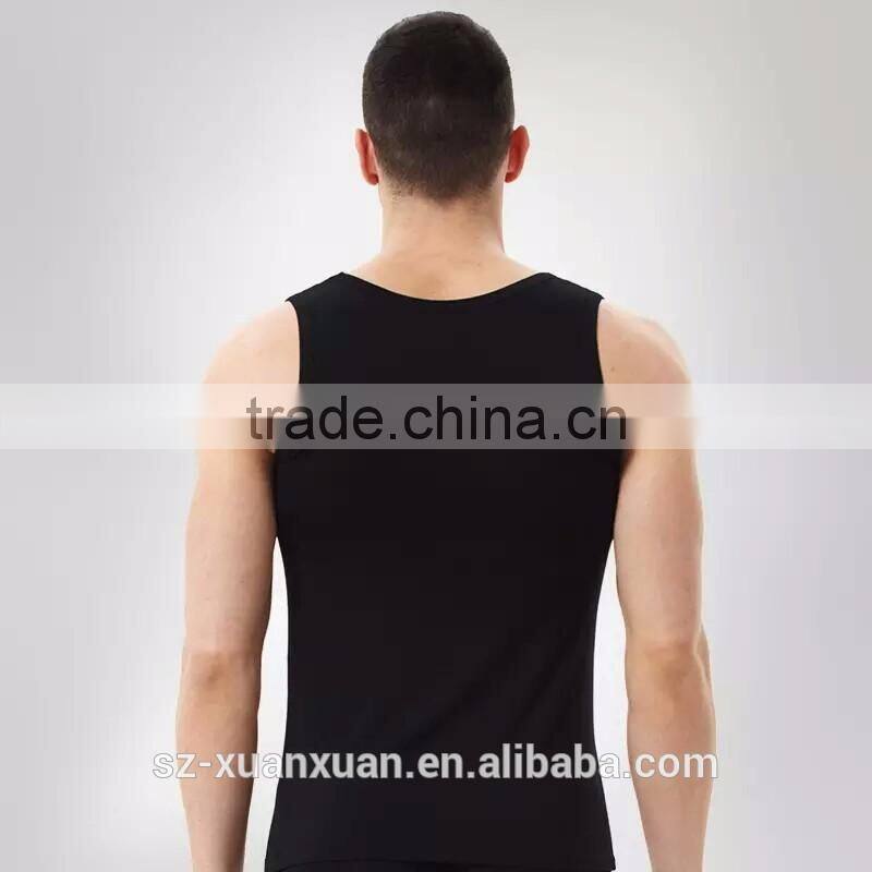 Cheap cotton black/white men U-neck runnning vest China manufacture