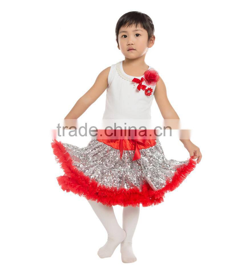 Cute design Baby Girl Sequin Pettiskirt set for kids